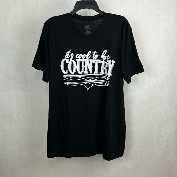 NEW Texas True Threads "It's Cool To Be Country" Tshirt Sz 2XL Short Sleeve Blac - Picture 1 of 6